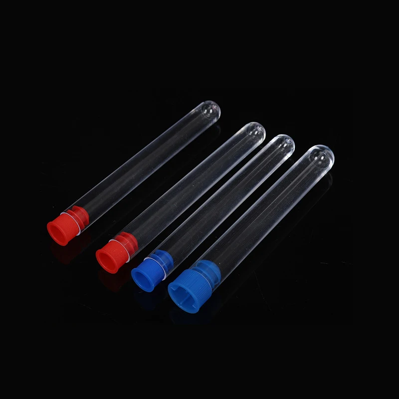 13x100mm(8ml) Clear Plastic Test Tubes with Caps for Scientific Experiments Scientific Themed Birthday Party Supplies 50Pcs