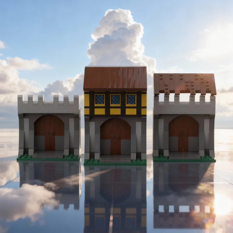 

423pcs MOC Modular Medieval Gates Castle Model Building Blocks Creative Display Gift Collectible Decor Kids Premium Adult Desk