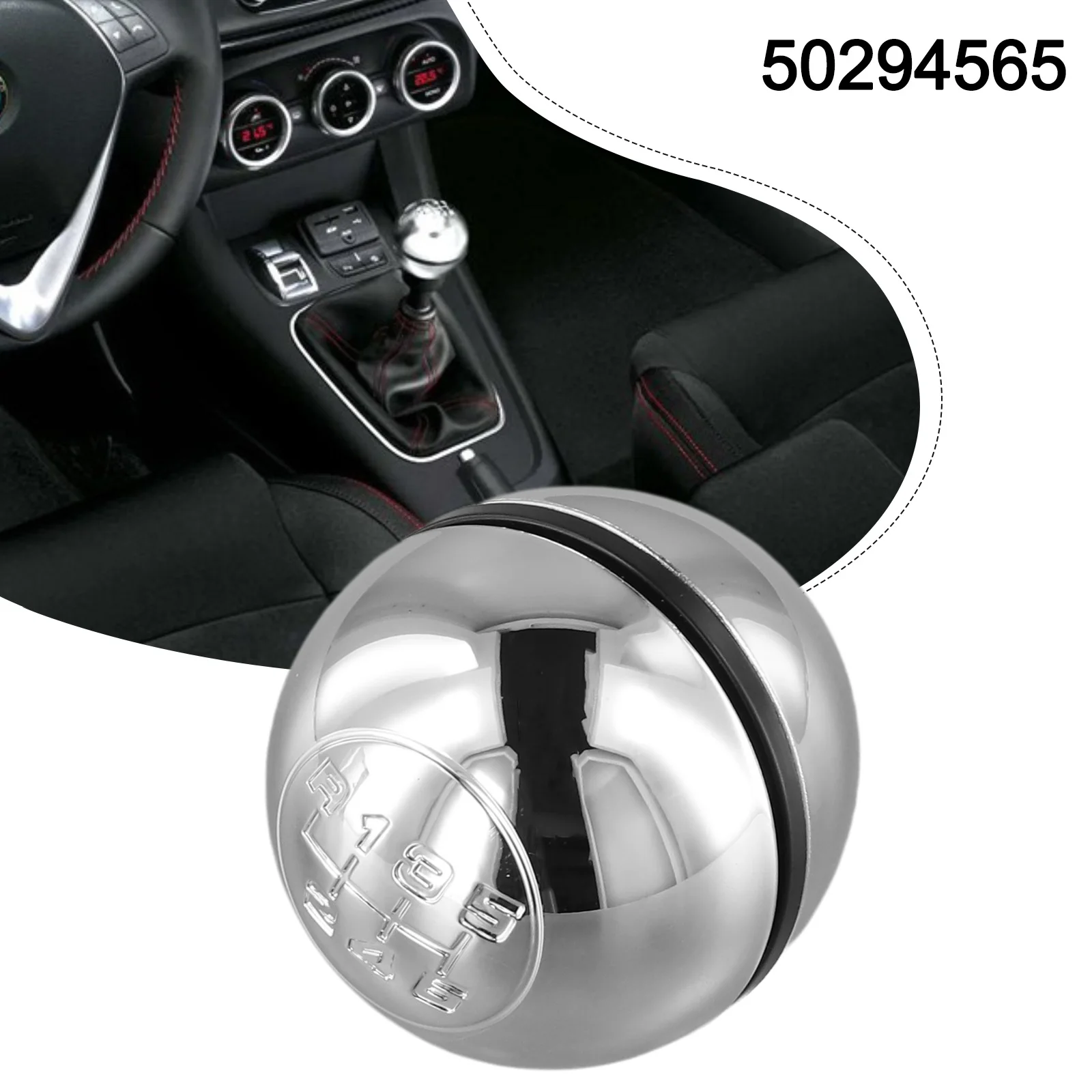 

1 * 6-скоростная автомобильная головка переключения передач, гандбол, серебристый для Alfa для Romeo, модели Giulietta 2010-2018 50294565, наклейка на рычаг переключения передач, ручной шар