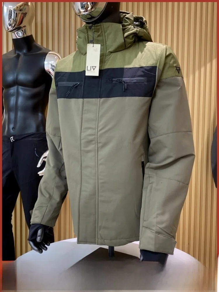 

Rare Find! Ultrasonic Cotton Jaet! Autumn Winter High End Outdoor Waterproof Skiing Men's Outerwear Faionable Loose Fit