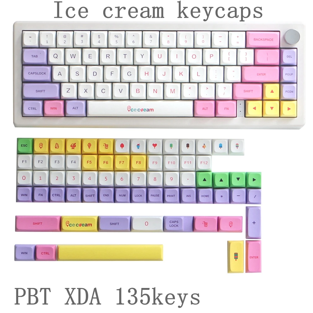 

Keycaps XDA PBT Key Cap for 65% GMK67 75% 87% GMK87 104% Etc Mechanical Game Wireless USB Keyboard Suitable for MX Switch Keycap