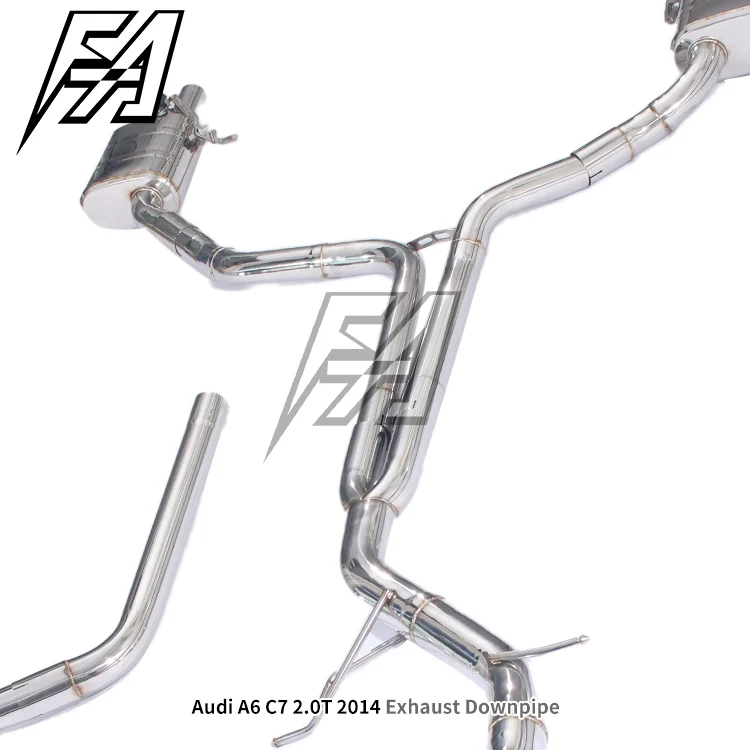For  A6 C7 2.0T 2014 Exhaust System Front Middle and Tail Electric Valve Muffler Exhaust High Performance Exhaust Pipe - view 4