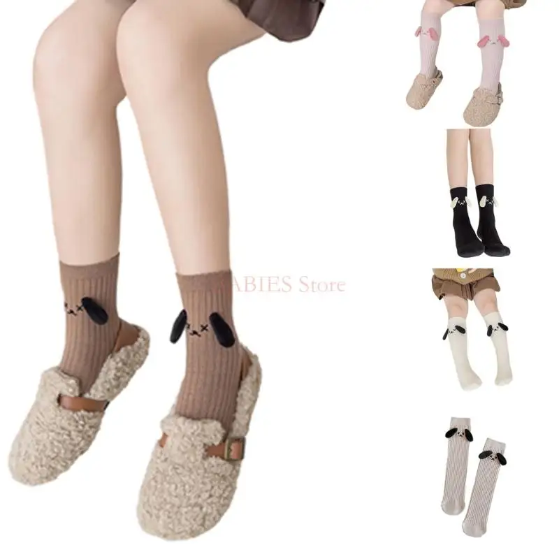 

C9GB Little Girl Knee High Socks Kids Warm Thick Cotton Socks Soft Breathable Socks