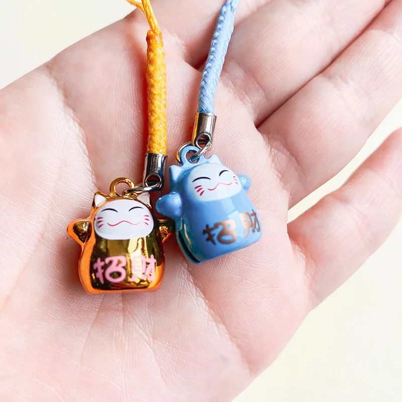 1pcs Cut Cartoon Cat Panda Animal Lucky Bell Phone Straps Charm Phone Accessories Kawaii  Lanyards for Keychain Accessories Gift