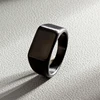 HNSP 316L Stainless Steel Rectangle Blank Seal Ring For Men DIY Signet Ring Finger Jewelry Accessories