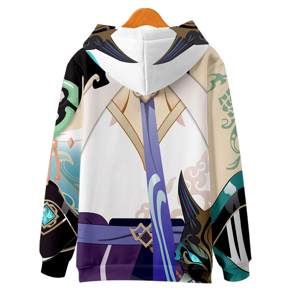 Baru Genshin dampak Xiao Cosplay 3D cetak baju Kawaii Harajuku wanita Sweatshirt Hoodies Streetwear pakaian bertudung