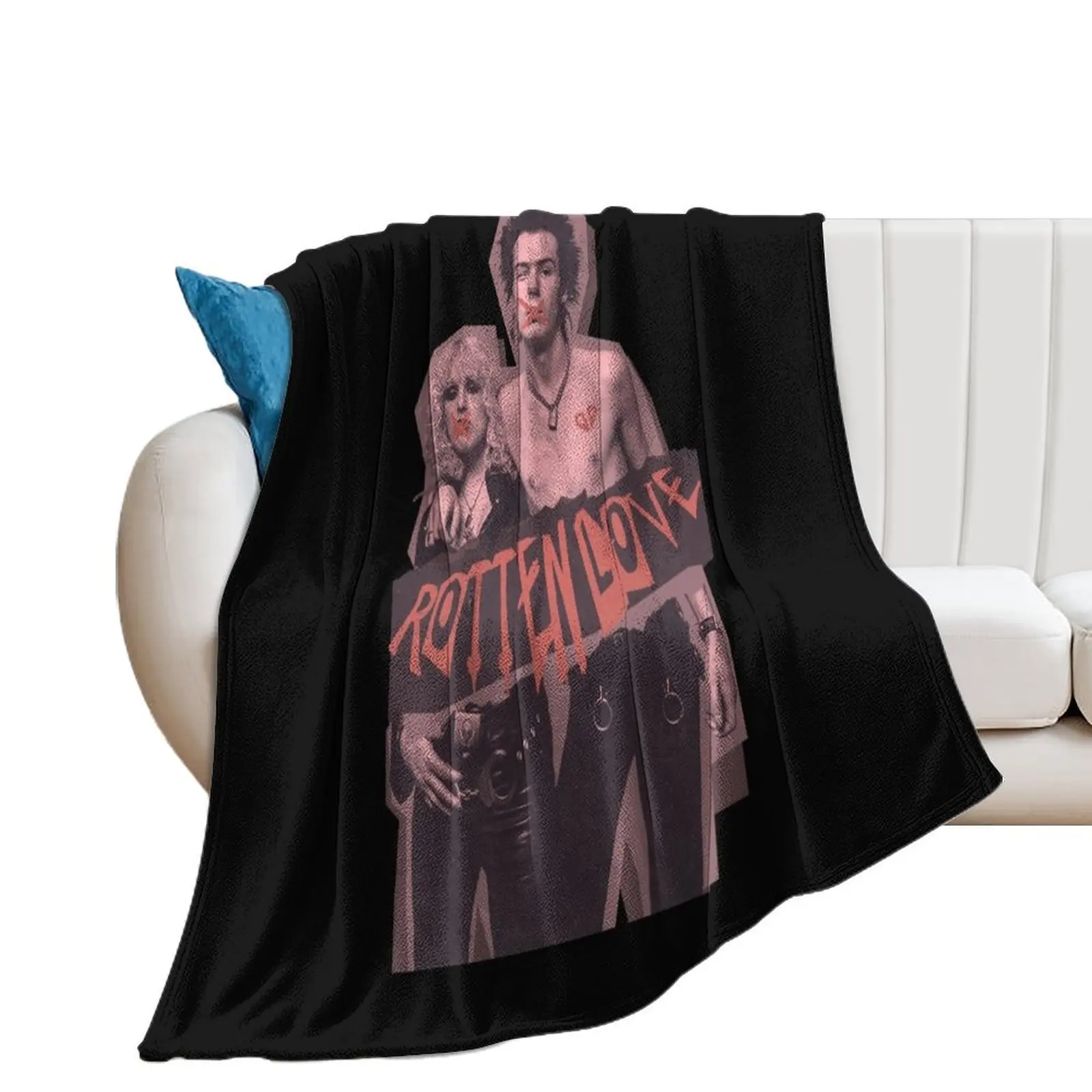 

SID AND NANCY ROTTEN LOVE Throw Blanket Custom valentine gift ideas Blankets