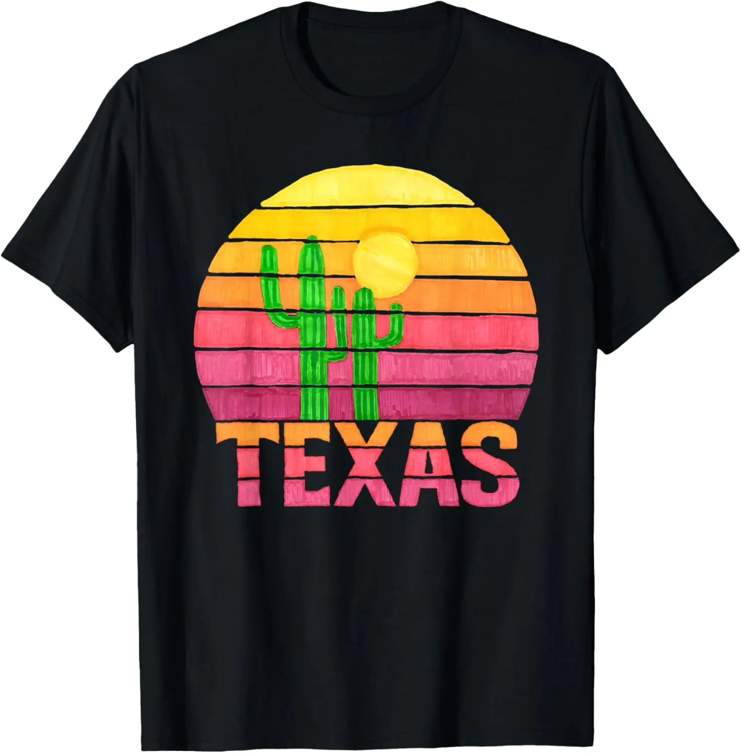 

Футболка Texas Sunset Cactus для женщин и мужчин, футболка с рисунком в стиле ретро Desert Vibes