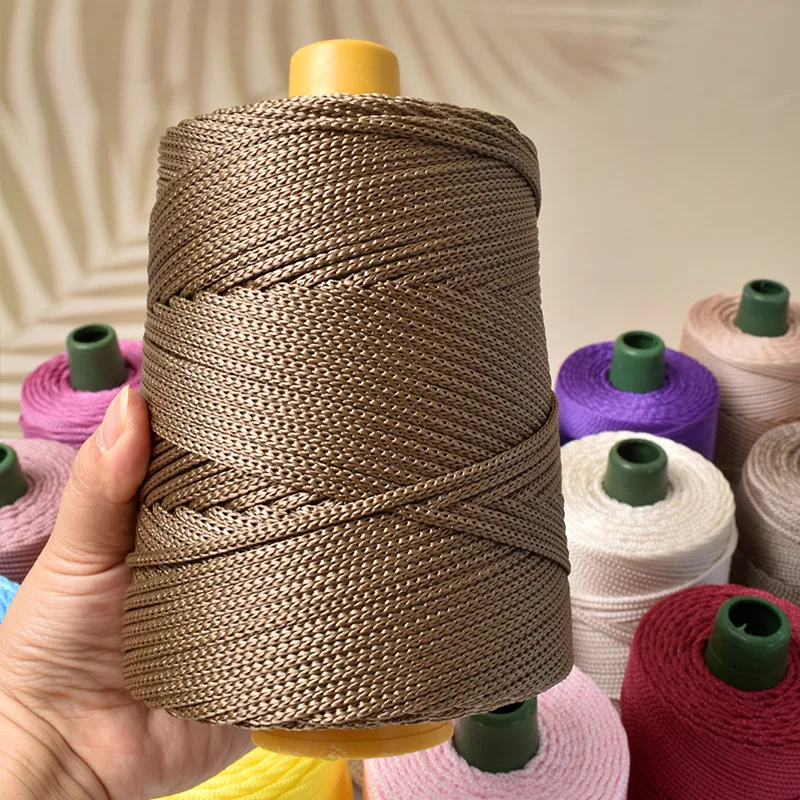 200m 3mm Häkelgarn Hohlgarn für DIY Stricken von Taschen, Sonnenhüten, Schuhen, Kissen, Webgarn, Nähzubehör