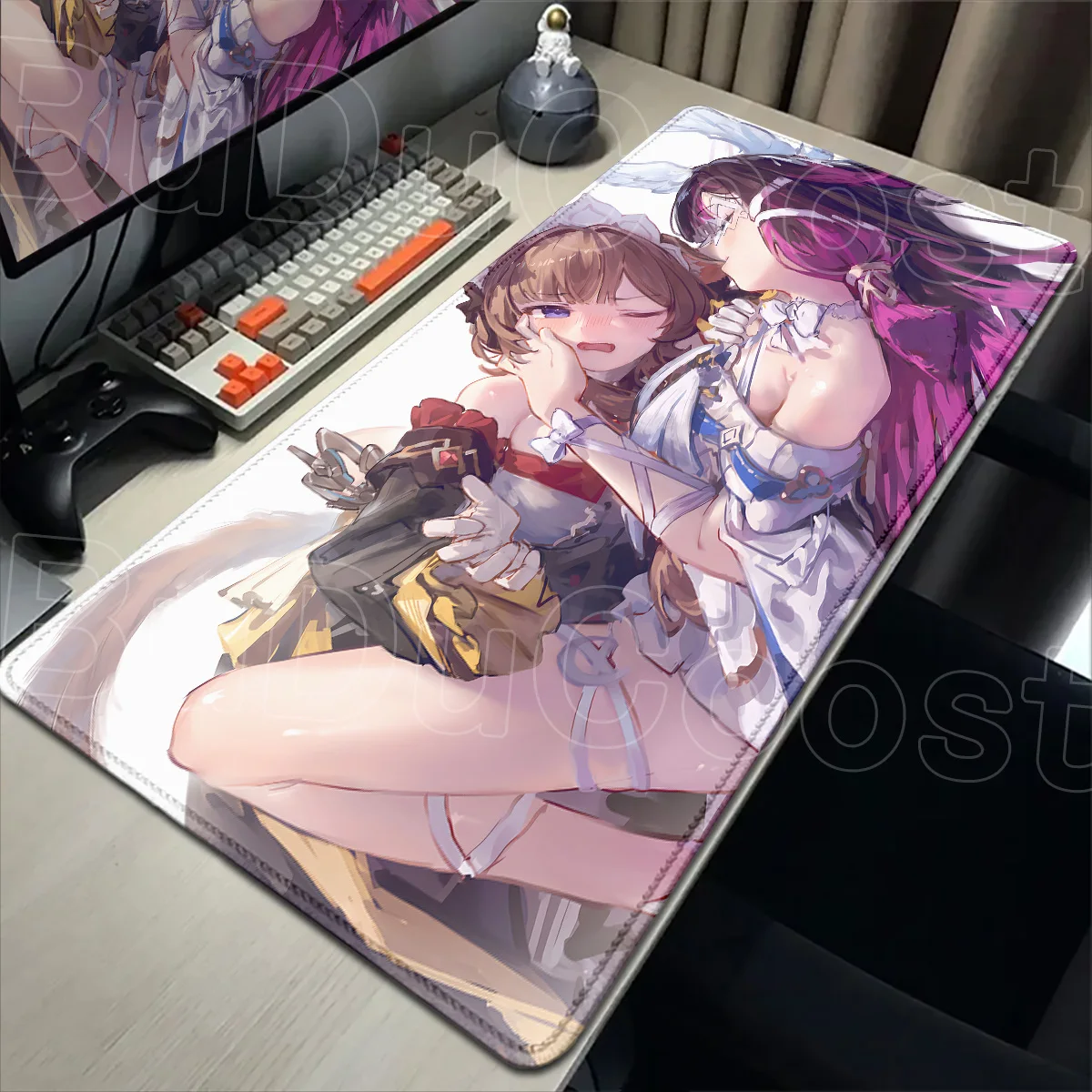 PC Laptop Computer Game Speed Mouse Pad XXL Anime Kawaii Desk Mat Genshin Impact Sandrone Non-slip Rubber Office Keyboard Carpet