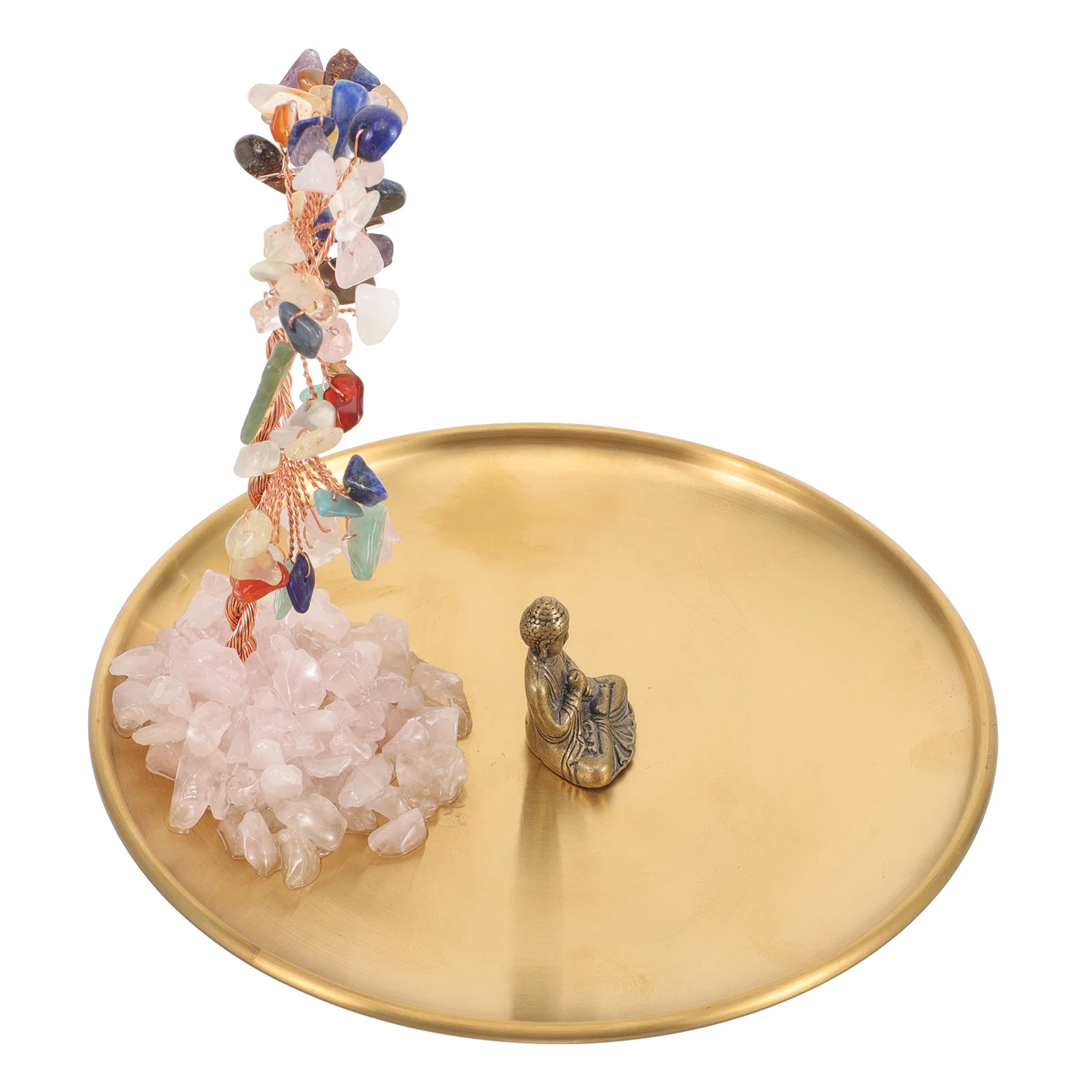 

1Set Crystal Tree Decor Crystal Tree Tray Table Buddha Statue Office Home Desktop Ornament Room Decor Desktop Ornament