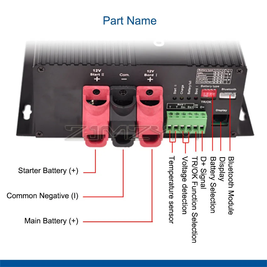 12V 60A Charger Booster For RVs Campers Ships Lead-acid DC To DC Charger support Bluetooth App Automatic Smart Battery Chargers