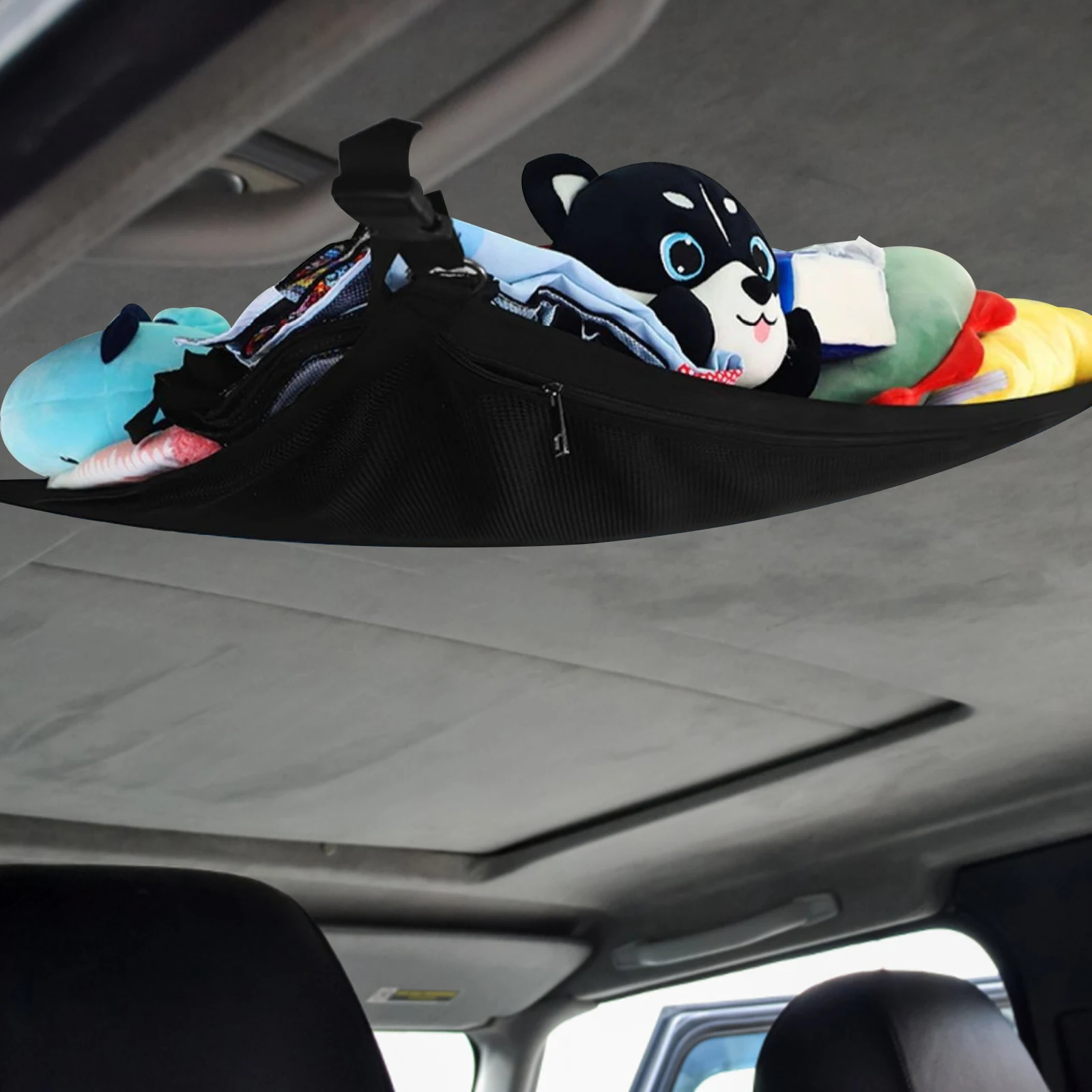 

Car Ceiling Cargo Net Large Capacity Mesh Pocket Multi Functional Car Camping Gear Storage Accessories Hanging Bag Practical