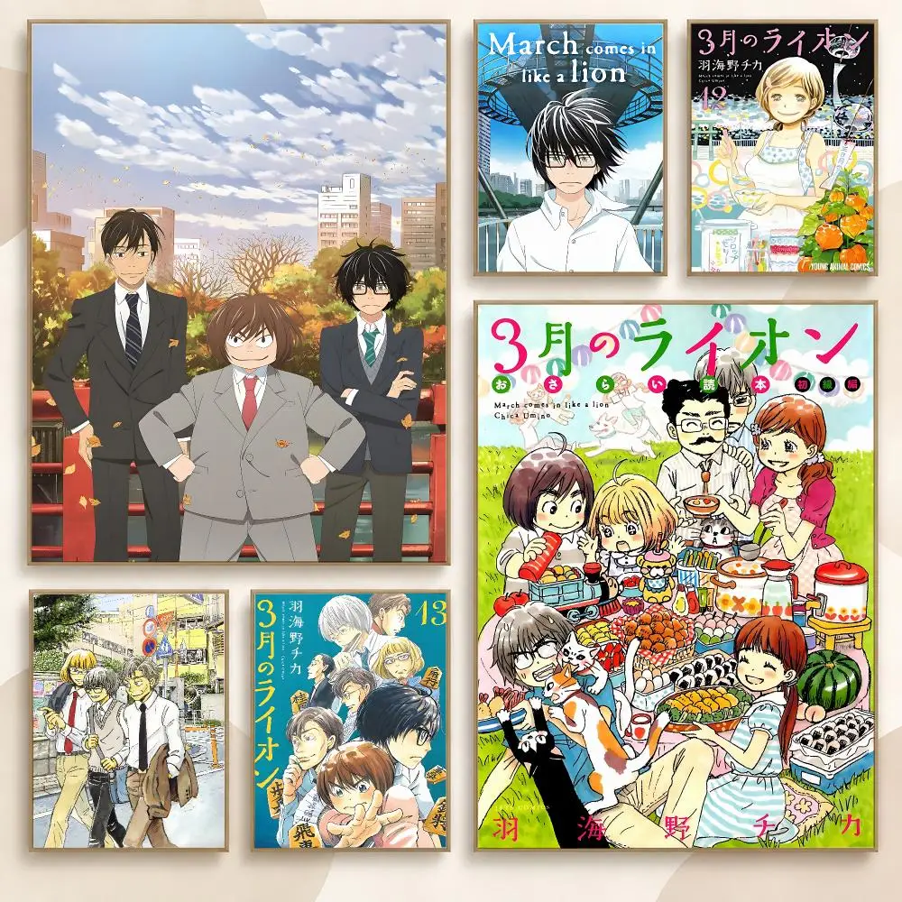 Top-rated Anime March Comes In like a Lion Poster Contemporary Wall Art Print for Bedroom & Living Room, Unframed