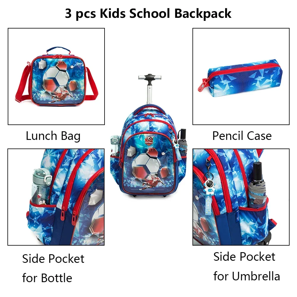 Wheeled Backpack for School for Girls Wheeled Backpack for Children Rolling Backpack Bag for Boys School Trolley Bags