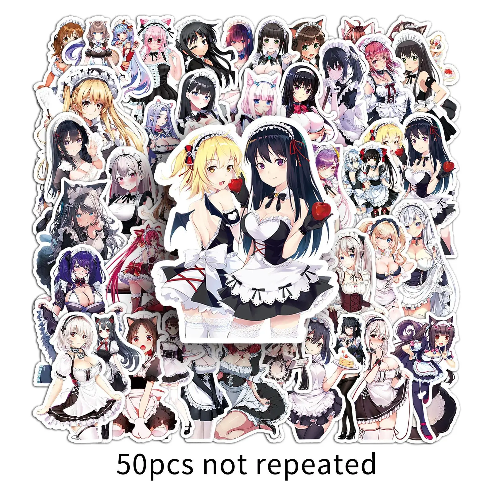 10/30/50PCS Anime Sexy Maid Cartoon Stickers Decoration Suitcase Scrapbooking Motorcycle Laptop Stationery Toy Sticker