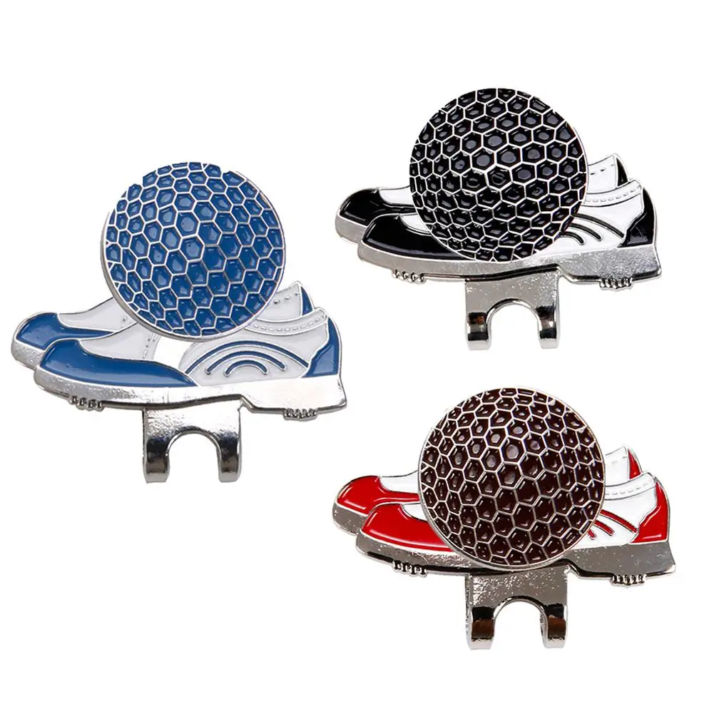 Golf Hat Clip With Detachable Magnetic Ball Marker Sneaker Pattern Golf Hat Clip Marker