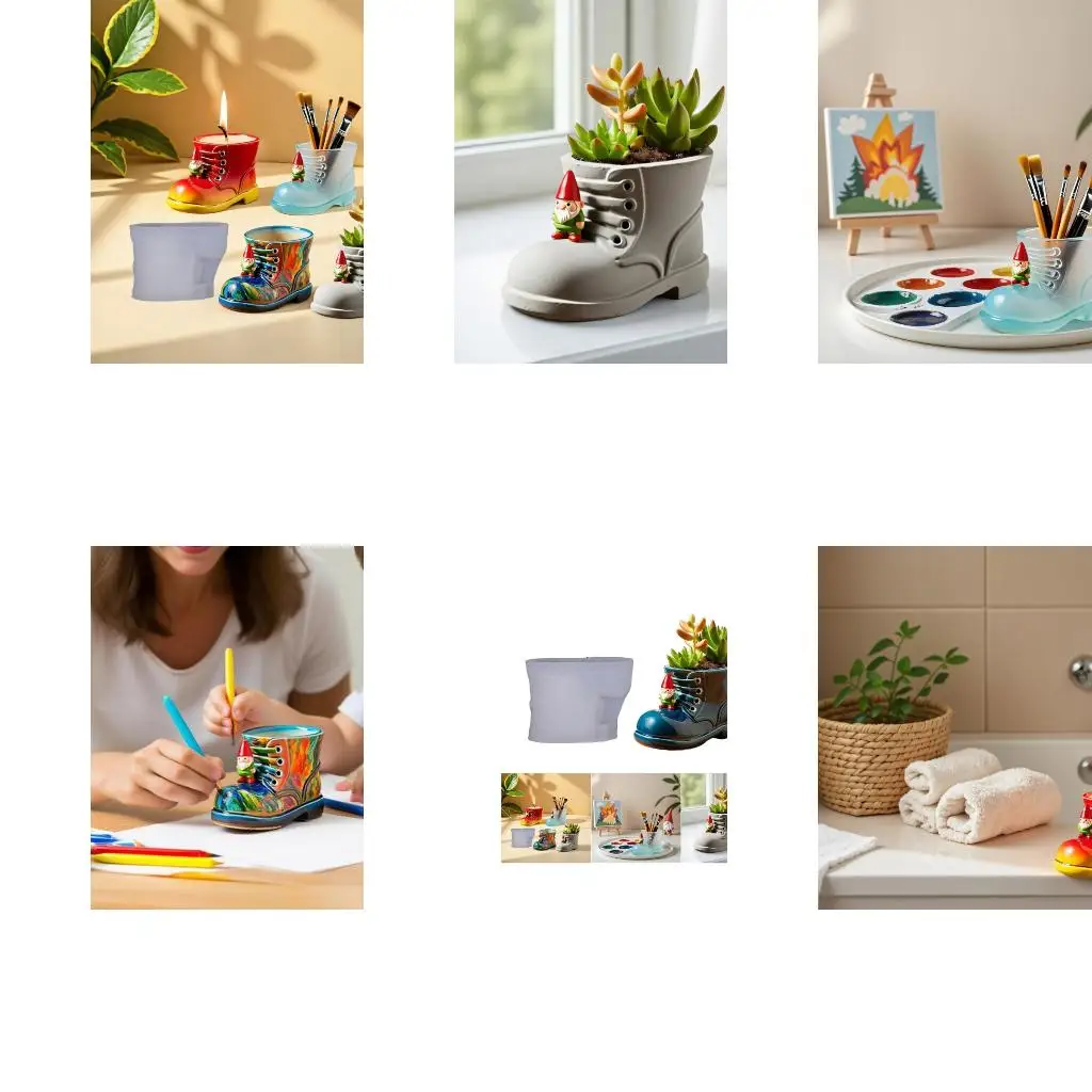

Multi Purpose Boot Silicone Planter Mold For DIY Resin Cup Vase