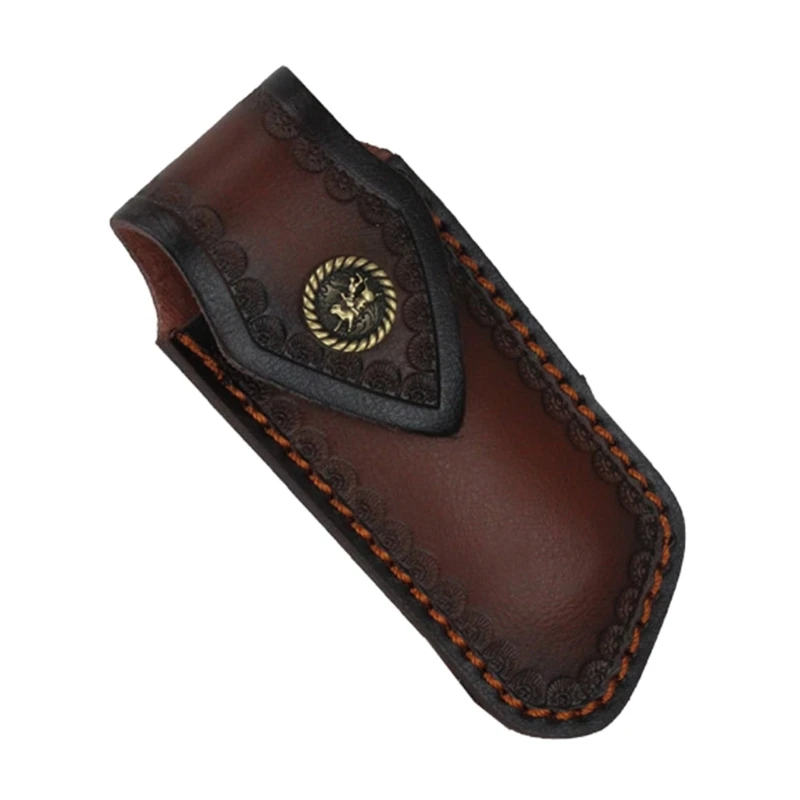 Leather Sheath Folding Knife Pouches Leather Knife Holsters Folding Knife Sheath Great for Camping Outdoor Activities