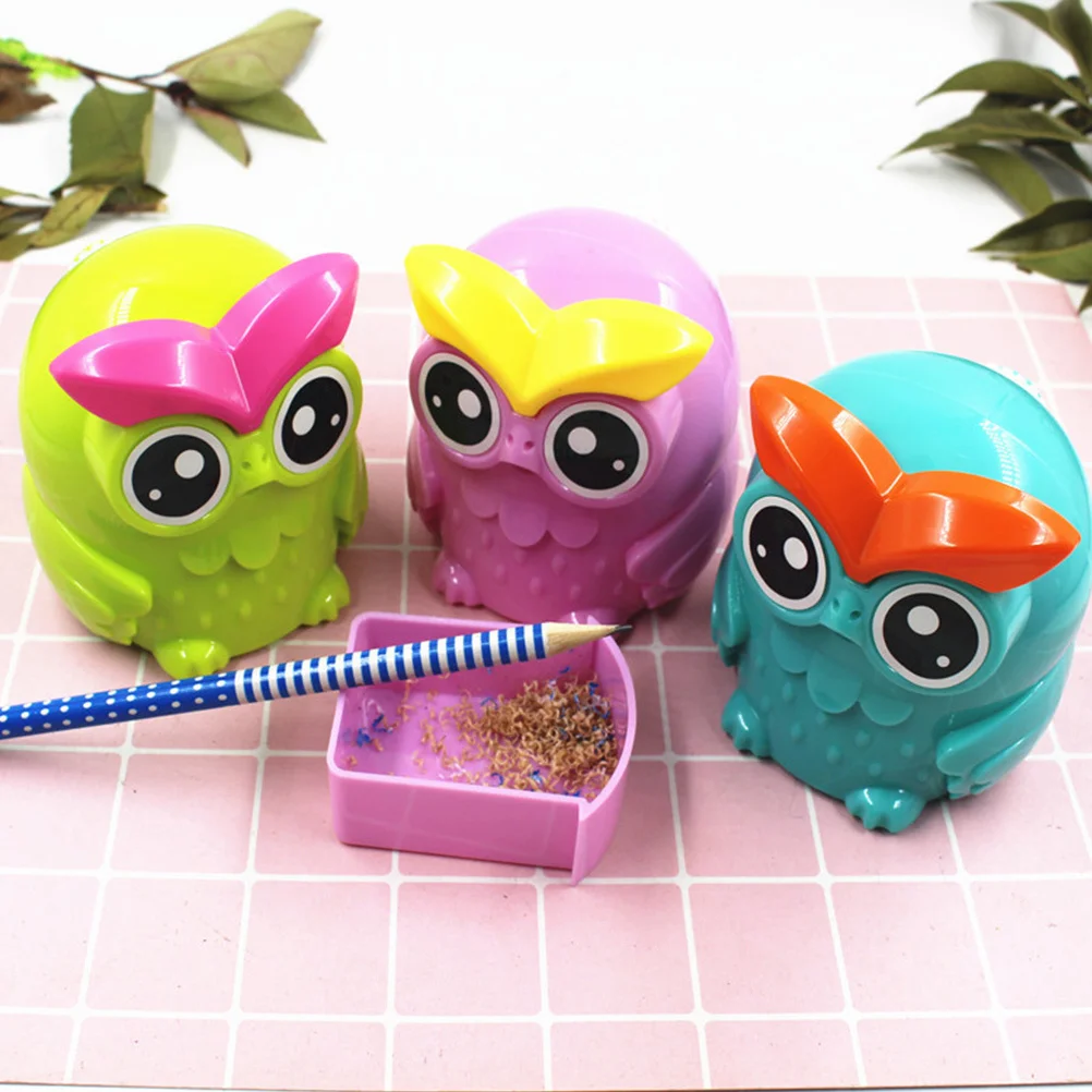 Cartoon Owl Pencil Sharpener Random Color Premium Material Long Lasting Universal Pencil Sharpening Tool