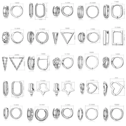 Große Förderung Geometrie 925 Sterling Silber Ohrringe für Frauen/Männer Hoop Ohr Brincos Pendientes Schmuck Mädchen Aretes de Mujer