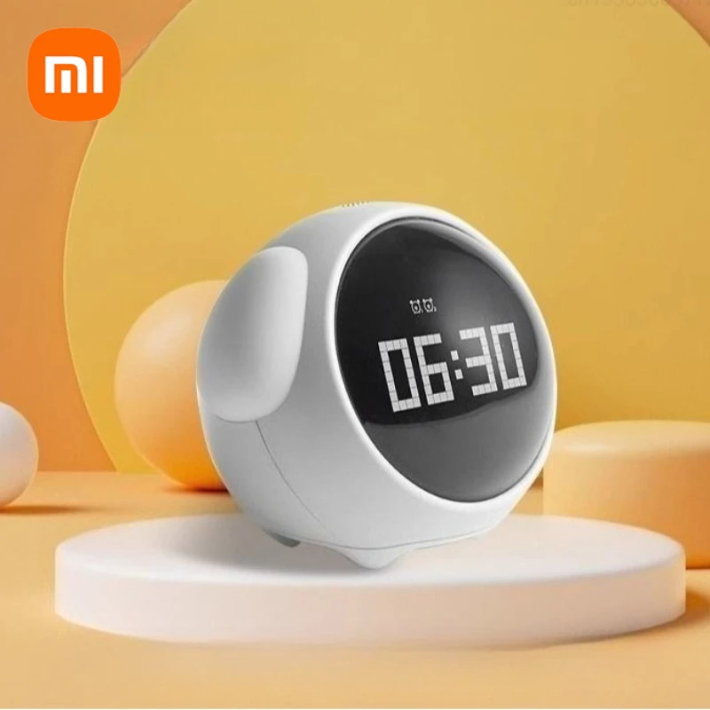 Xiaomi Cute Expression Alarm Clock Snooze Child Kids Digital Alarm Clocks Voice Control Intelligence LED Night Light for Bedroom
