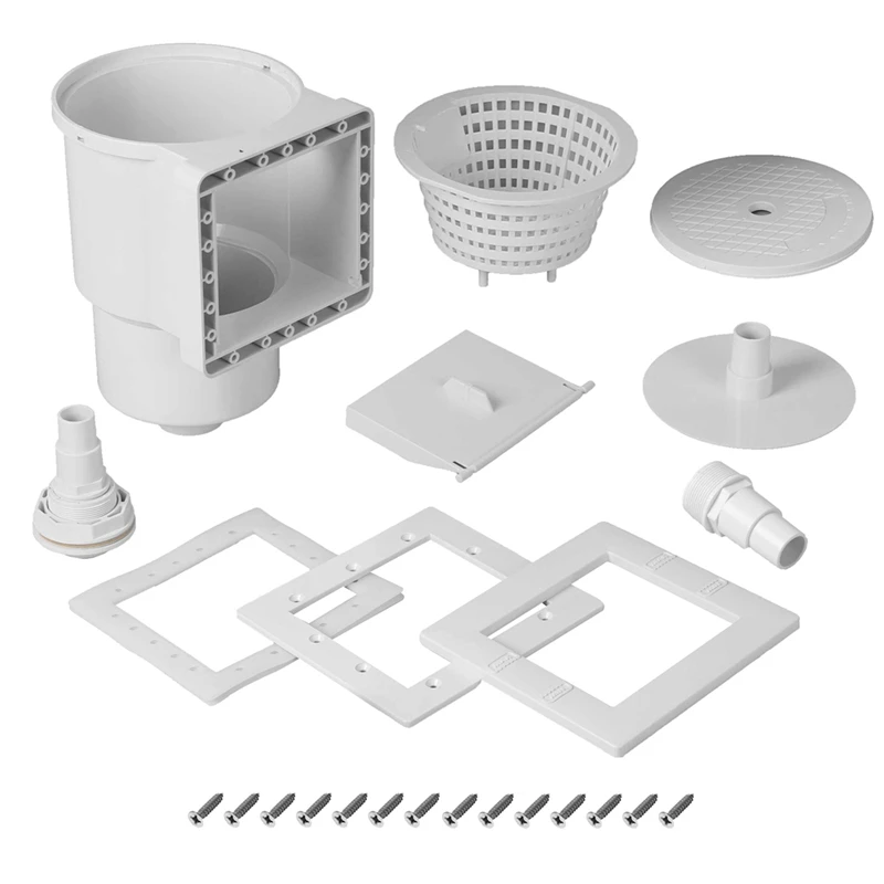 Universal Fit Above Ground Pool Skimmer-Pool Skimmer Spare Parts Kit-Opening Width 6Inch Fits All Standard Pool Wall Cutouts