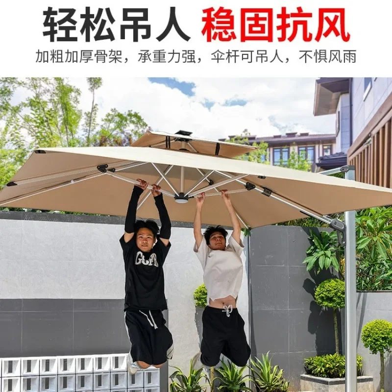Outdoor Solar Parasol LED with Light 3 Villa Wind Resistant Roman Umbrella