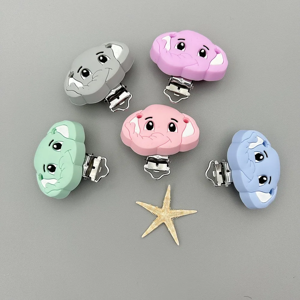 3PC Silicone Animal Clips Bracket Various Baby Pacifier Chain Holder Accessories Care Teether DIY Nipple BPA Free Baby Gifts