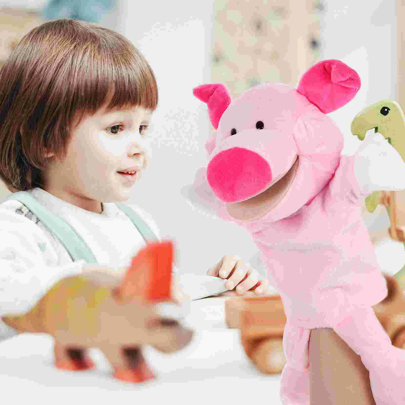 Pig Hand Puppet Toy Dog Puppets Hamster Stuffed Animal Plush Toys The Marionettes Cartoon Child