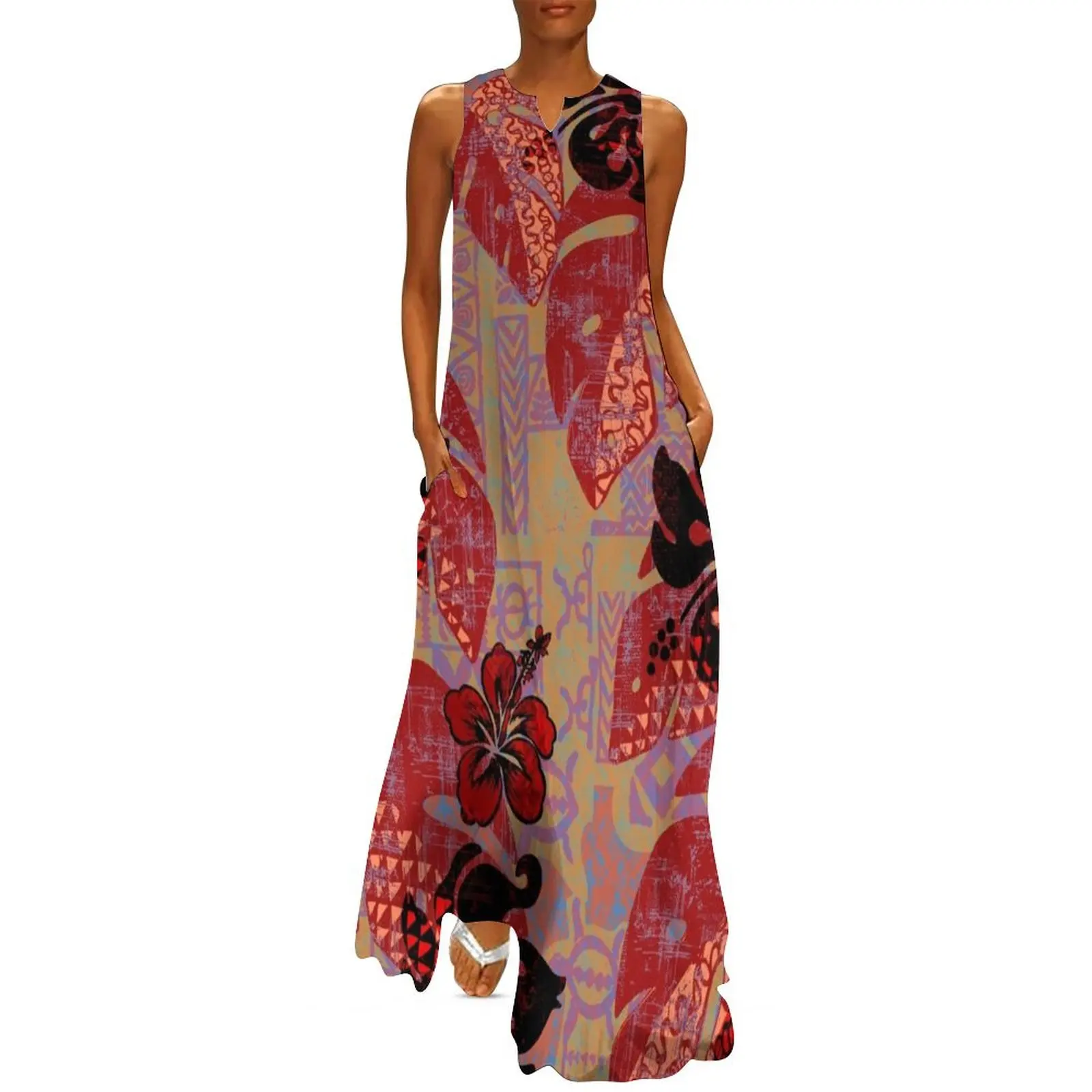 

On Fire Kona Tropical Floral Long Dress Summer dresses for women elegant dresses plus sizes Dress