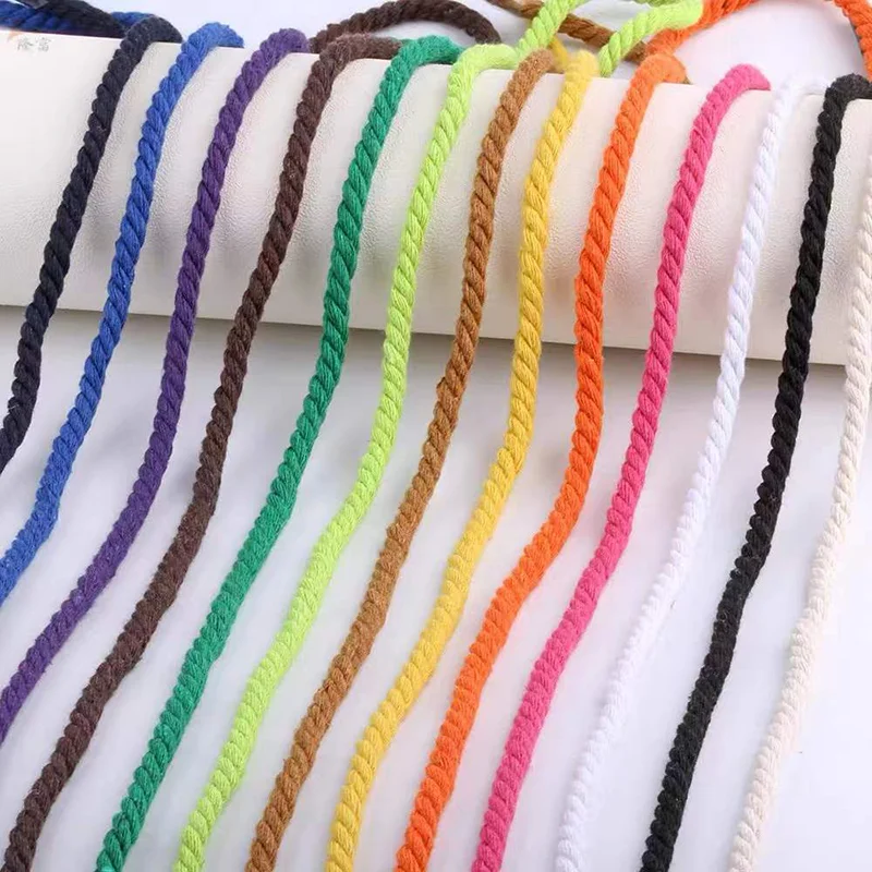 

2.5mm 100m Colorful Cotton Cord Macrame Thread for Handmade Crafts DIY Plant Hanger Wall Hanging Room Decoration