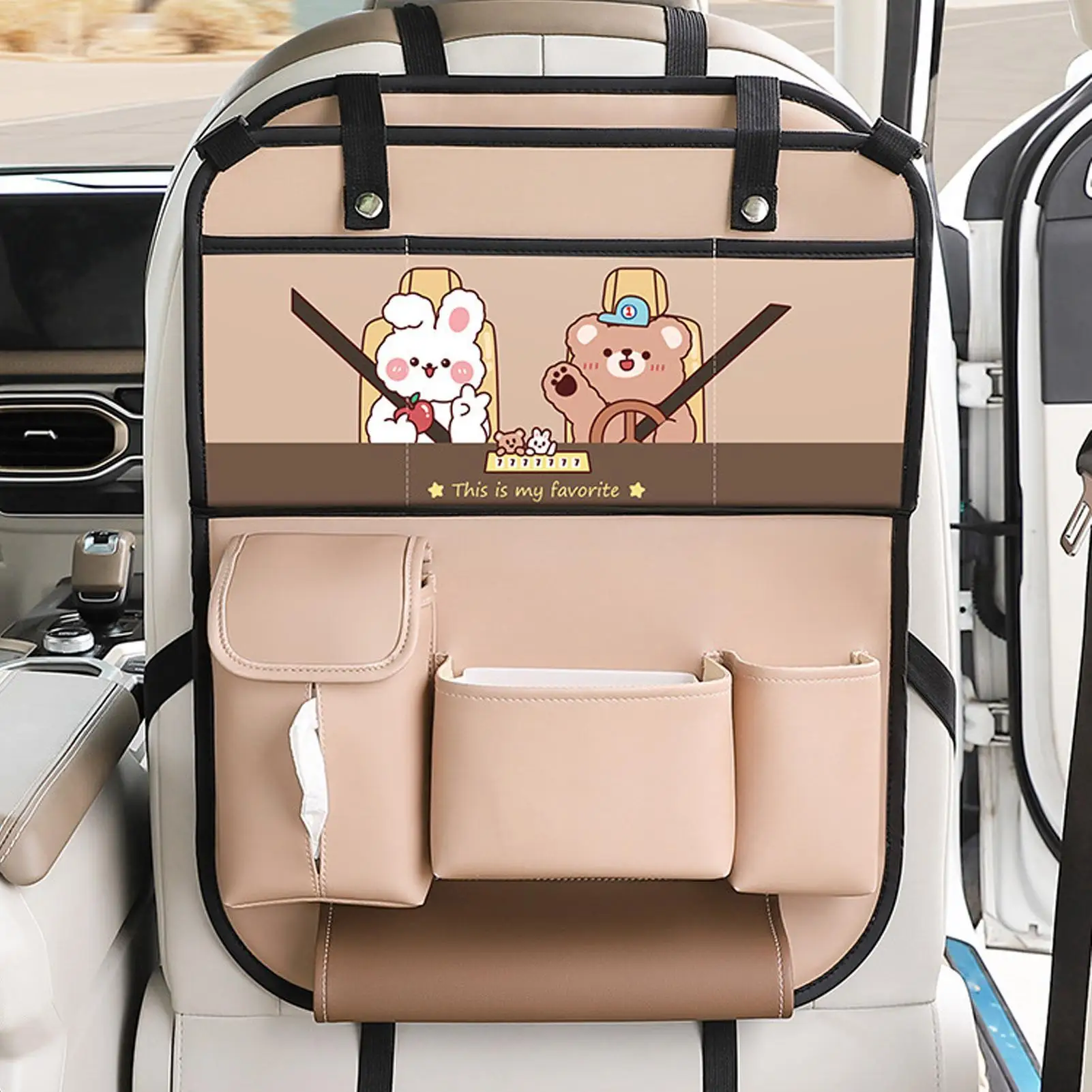 

Backseat Car Organizer Multifunctional Waterproof Non-Slip Holder With Tray Seat Back Organizer For Trunk Travel Road Camping