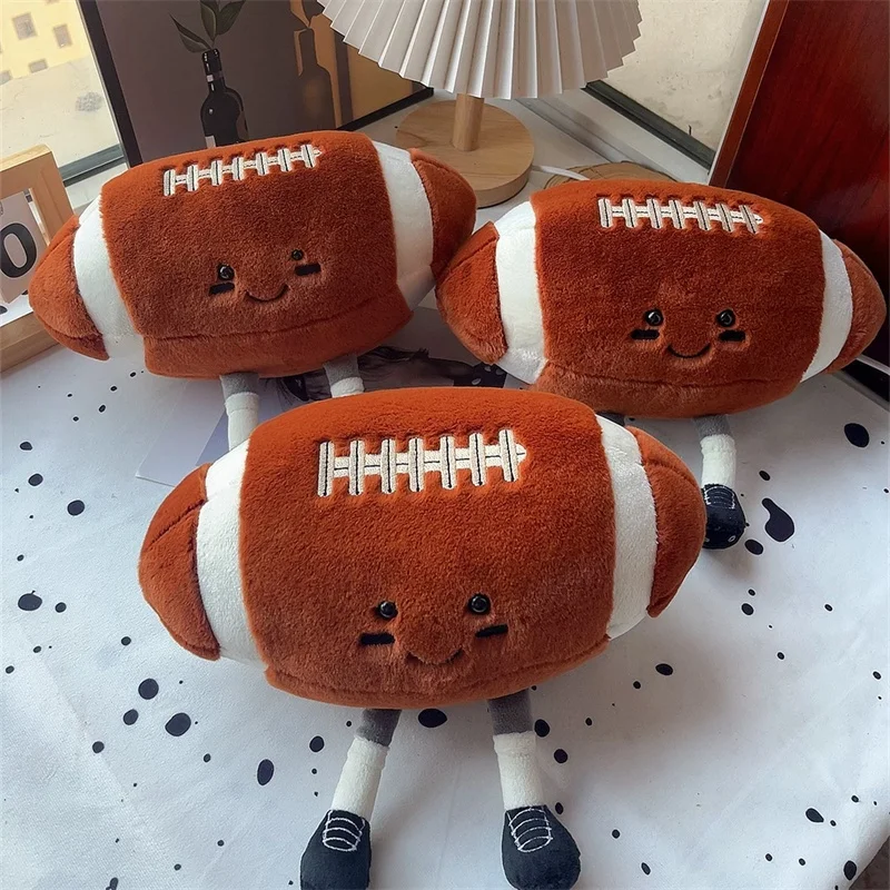 18cm Simulation Football Plush Cushion Sports Toys Supplies Kids rugby Throw Short Pillow Stuffed Sports Toy Baby Plush Toy Gift