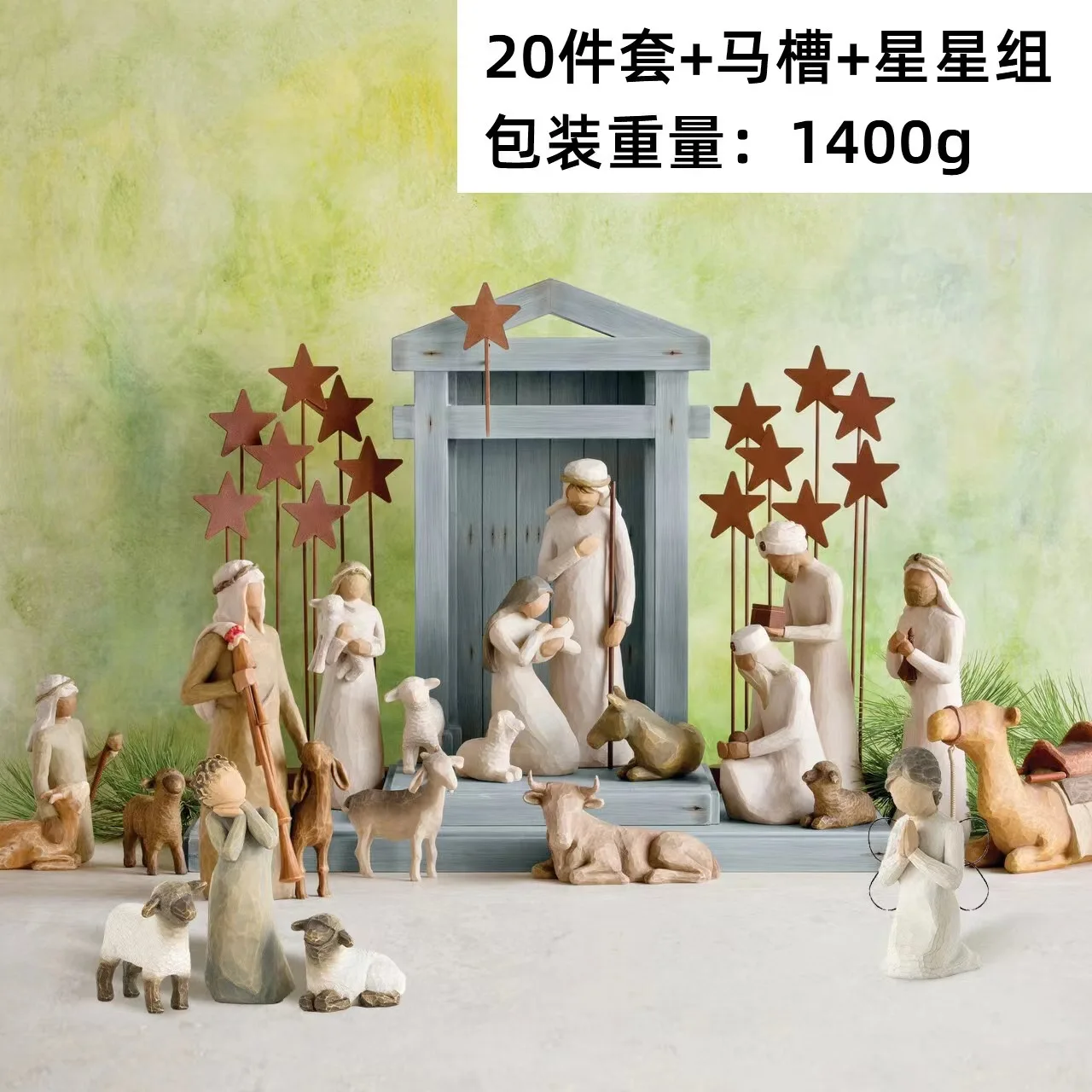 22pcs Desktop Ornament Creative Religious Acrylic Christmas Decoration 1 Set Jesus Prayer Scene Room Ornament For Home Xmas Gift