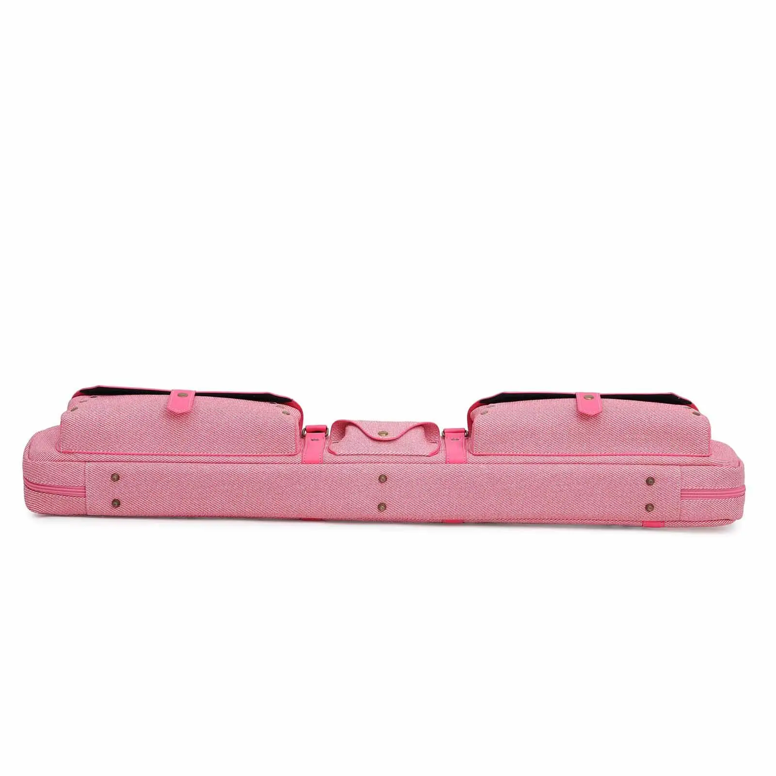 

Billiard Cue Case Shockproof PU Leather Storage Bag with Front Pockets and Shoulder Strap for Pool Table Accessory Transport