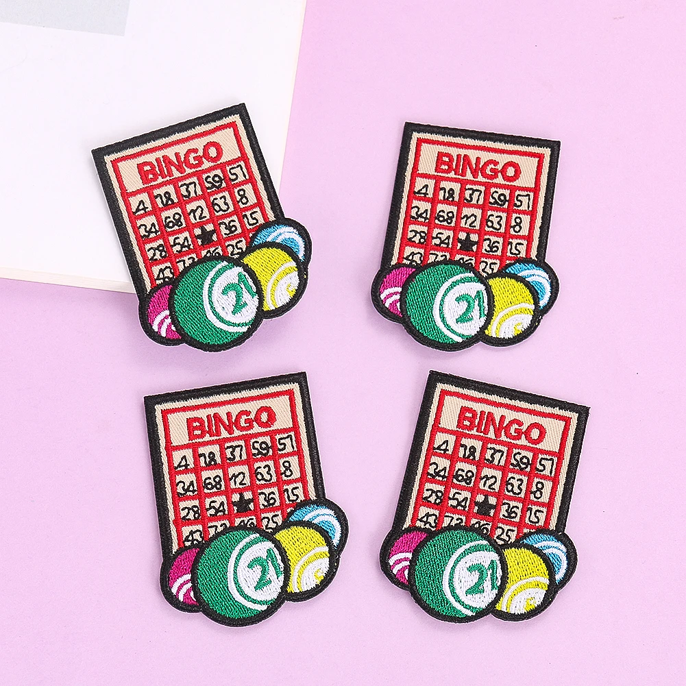 2PCS Funny Embroidery Billiard Patches Iron on Transfers for Clothing DIY Apparel Sewing Supplies Jeans Hole Scrapbook Accessory