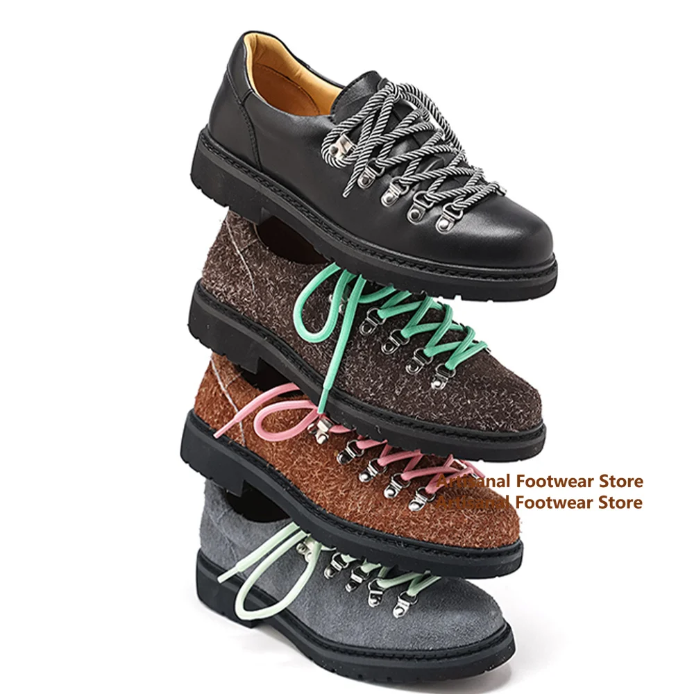 

Round Toe Leather Derby Shoes British Style Suede Casual Shoes for Men New In Outdoor Hiking Sneakers Trendy Stylish Men's Shoes