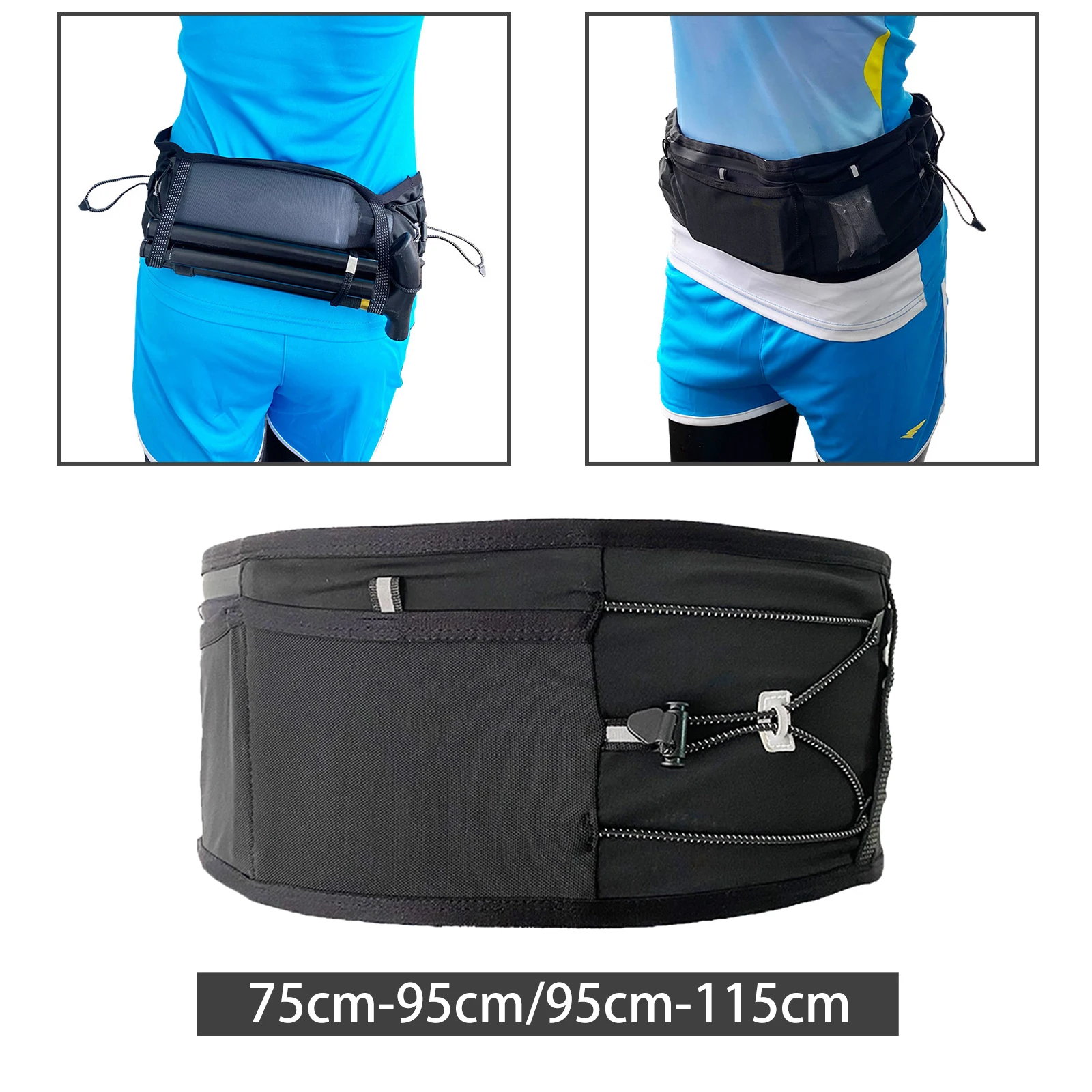 Running Fanny Pack Running Belt Adjustable Drawstring Versatile Phone Key Holder Waist Bag for Walking Jogging Hiking