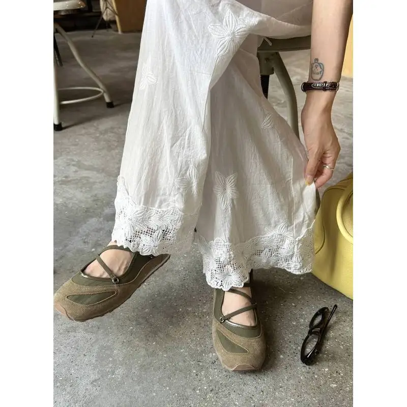 Women Suede Mary Jane Flats Round Toe Color Cross Strap Flat TPR Sole Pig Lining Korean Daily Pumps Apricot Olive Green F136