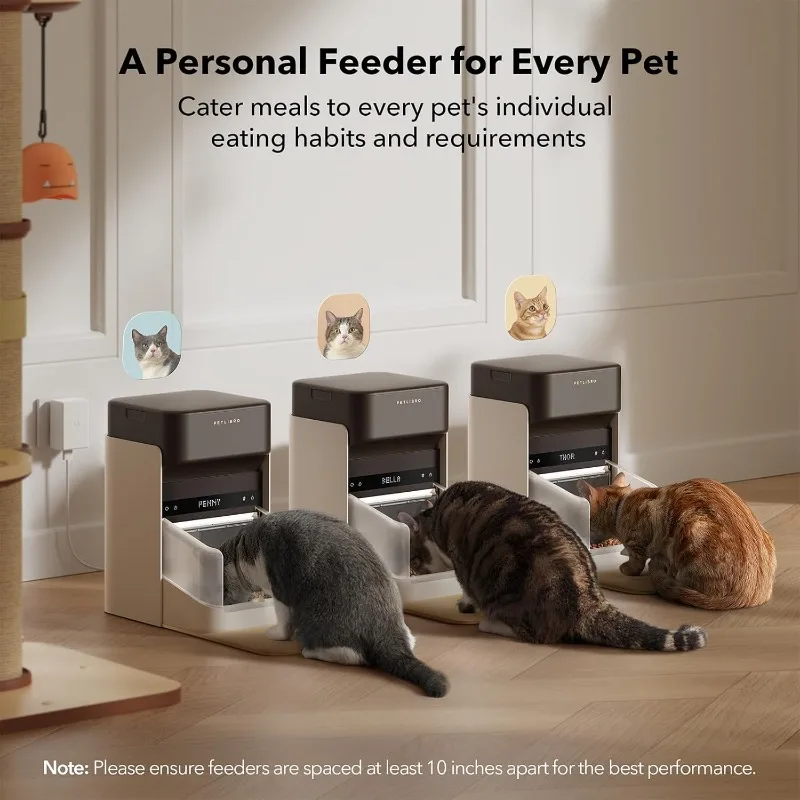 Upgraded RFID Automatic Cat Feeder, 5G Wi-Fi Automatic Pet Feeder, 3L Auto Cat Feeder App Control with Light Collar Tag