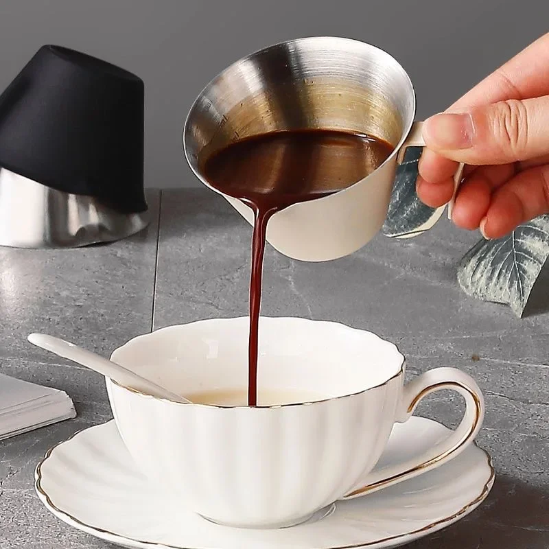 2025 New 304 Stainless Steel Espresso Cup Espresso Extraction Cup 100ml Coffee Extraction Cup with Infuser Spout