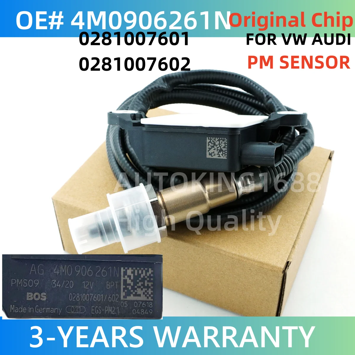 

4M0906261N 0281007601 0281007602 NEW PM Sensor Particulate Matter Sensor For VW AUDI TOUAREG CR 2020 3.0 TDI