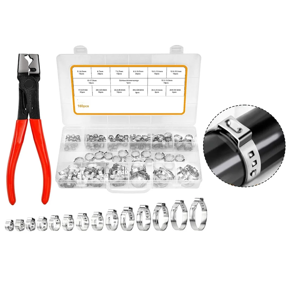 Spiral Band Design Ear Clamp Kit For Marine Maintenance Enhanced Sealing Performance For Hoses For Water Pipes