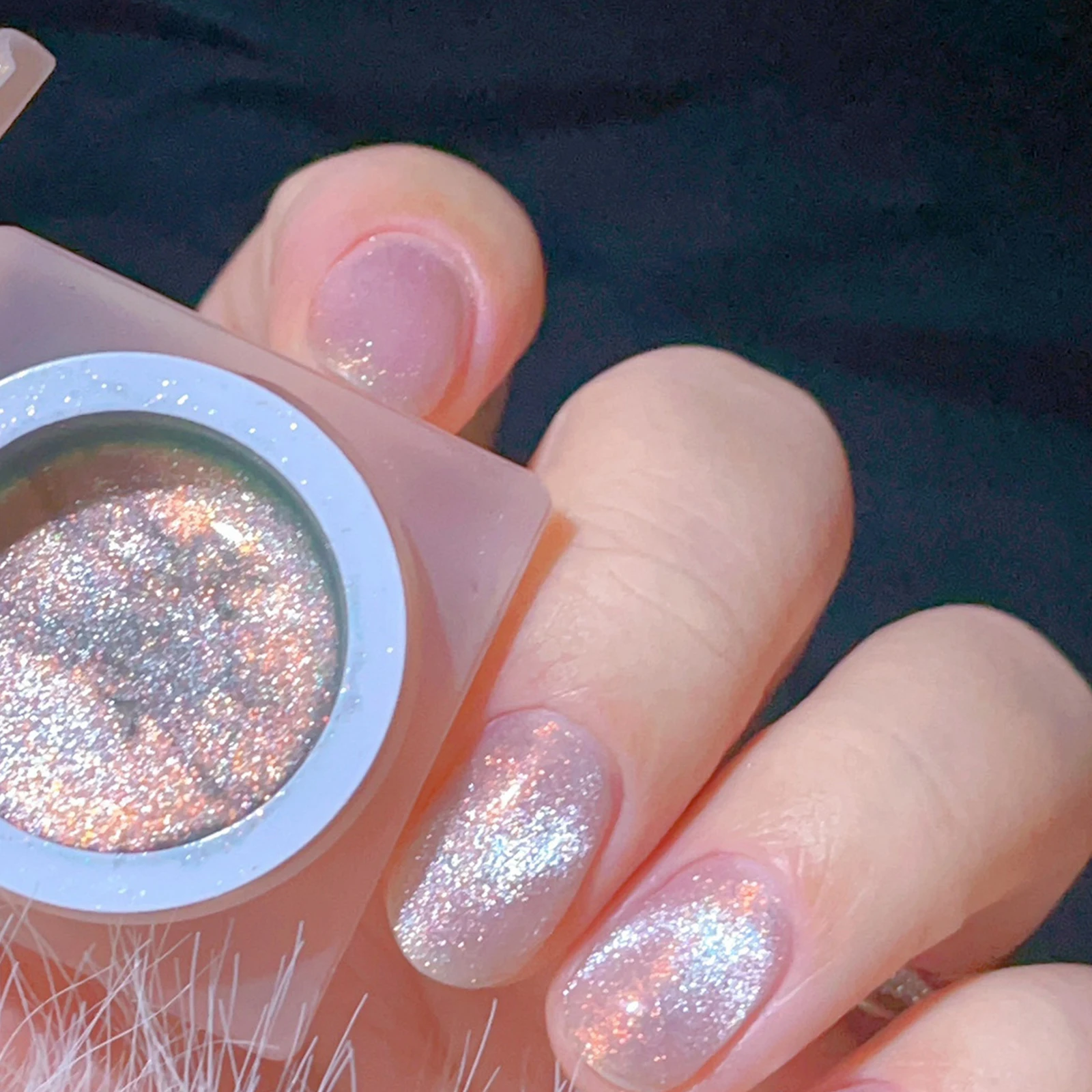 1 Bottle Reflective Glitter Gel Nai Polish Semi-transparent Holographic Laser Nails Art Decoration Varnish Manicure Supplies