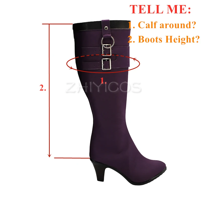 ZHIYICOS Anime Danganronpa Kirigiri Kyoko Cosplay Shoes Women Purple Boots Pu Leather Halloween Party Shoes Custom Made
