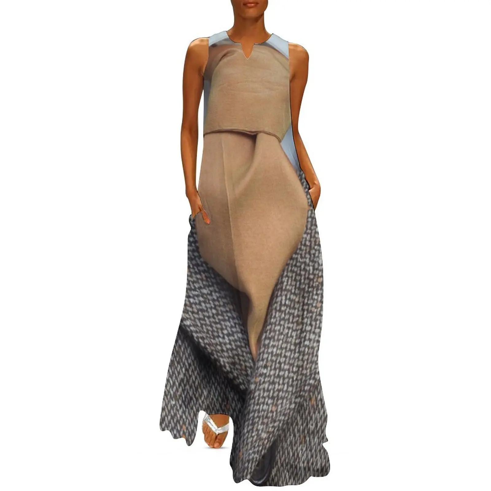 

Collar and Tie Frontee Long Dress Summer women's clothing chic and elegant evening dress Dress vintage