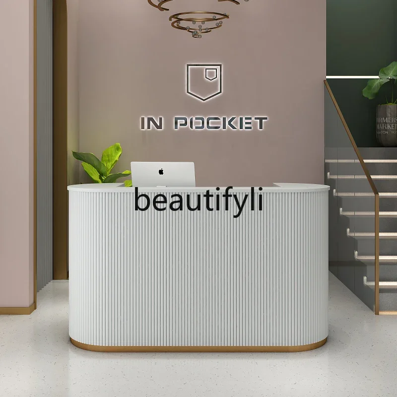 

Beauty salon checkout page Clothing store counter Small bar hairdresser Arc front desk6005