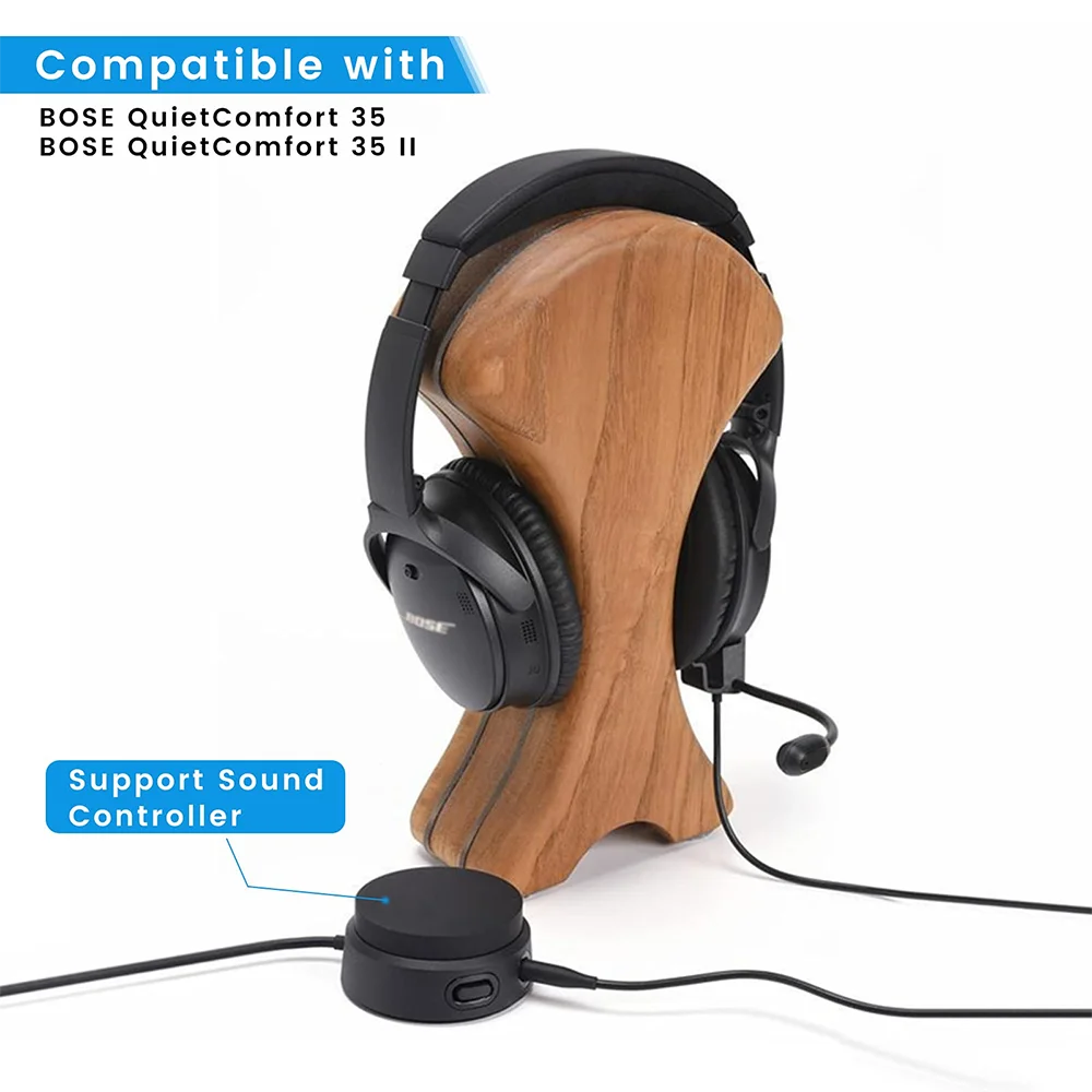 สายเคเบิ้ลสำรองสำหรับหูฟัง Bose QuietComfort 35 II 45 QC35 QC45 QC35II พร้อมสวิตช์ปิดเสียงไมค์ไมโครโฟนภายนอก