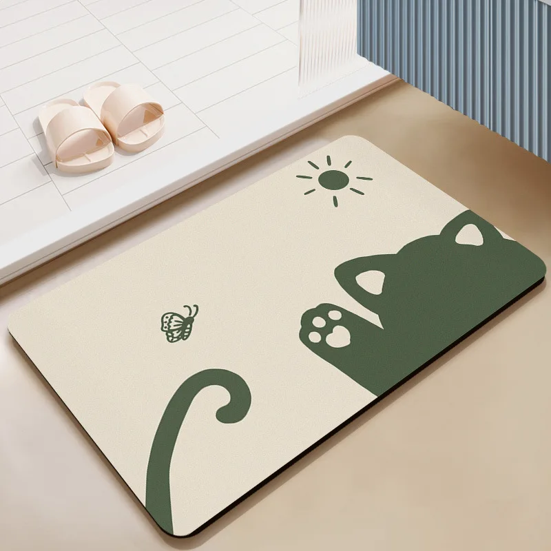 Minimalist Mat Aesthetic Animal Door Carpet Non-slip Soft Kitchen Rug Absorbent Drainage Quick Dry Foot Pad